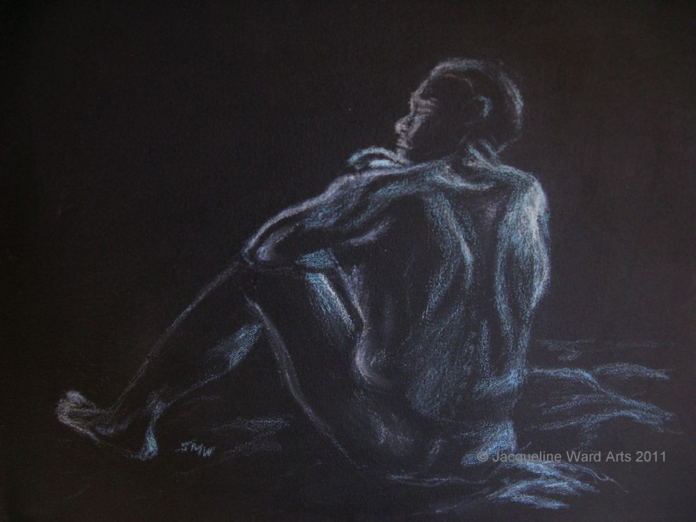 Untitled Male Nude 17x11 Oil Pastel