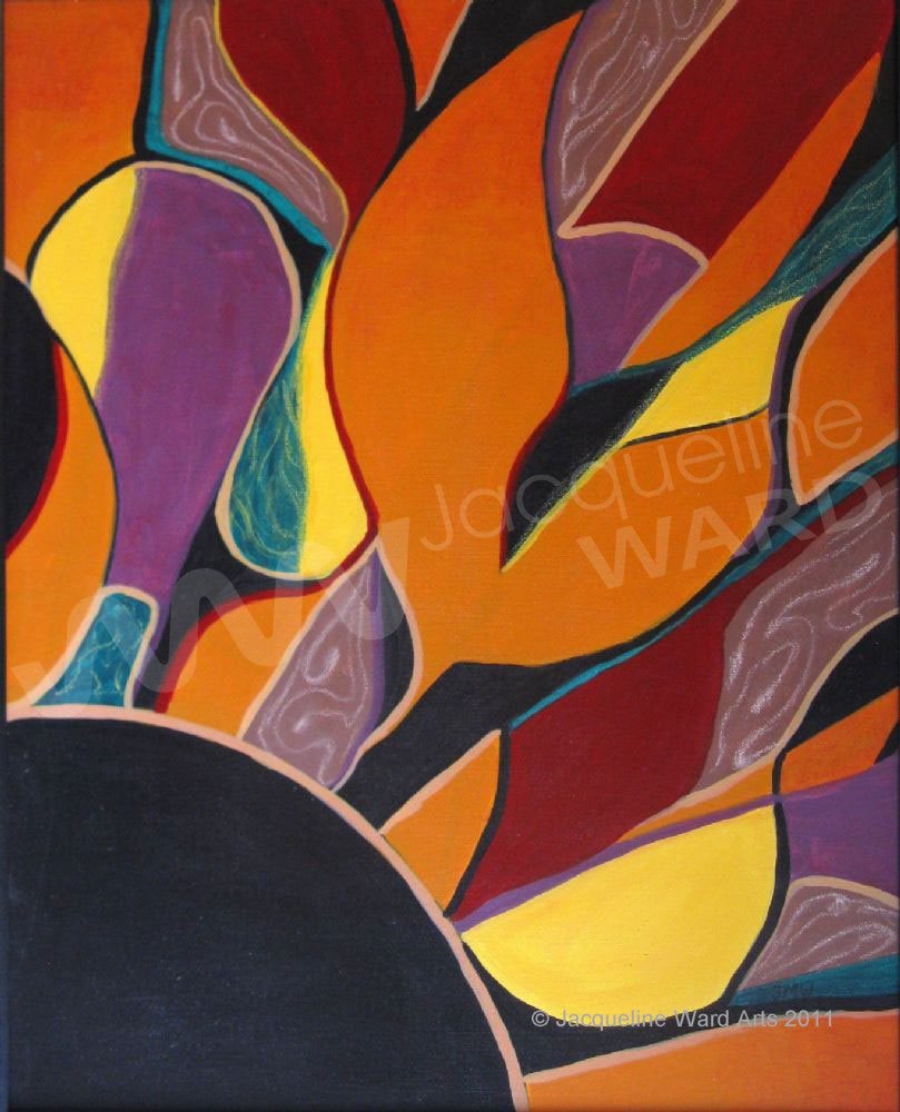 Sunrise 25"x30" Mixed Media on board